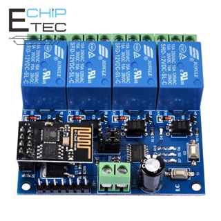 บอร์ดรับสัญญาณ DC 12v ESP8266 4 ช่องทาง พร้อมโมดูล WIFI ESP-01 1 ชิ้น