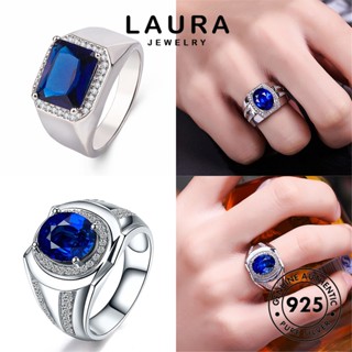 Laura Jewelry แหวนเงิน 925 ประดับไพลิน เรียบง่าย สําหรับผู้ชาย M083