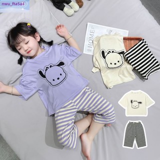 เด็ก ชุดสูทแบบเครื่องปรับอากาศ Summer Thin Short -sleeved Ice Silk Baby Baby Division Home Service