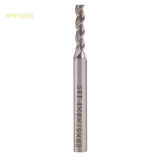 Weroyal ดอกกัดเอ็นมิล CNC อะลูมิเนียม 3 แฉก ยาวพิเศษ 4 มม.