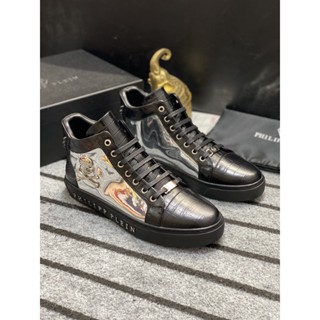 Philipp PLEIN รองเท้าผ้าใบลําลอง แฟชั่นใหม่ สําหรับผู้ชาย คุณภาพสูง