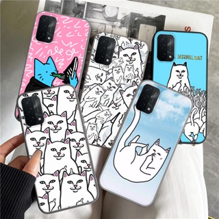 เคสโทรศัพท์มือถือแบบนิ่ม ลายแมวตลกน่ารัก Y202 แฟชั่น สําหรับ OPPO A12E A15 A15S A53S A55 A56 A53 A32 A16 A16S A54S A54 A8 A31