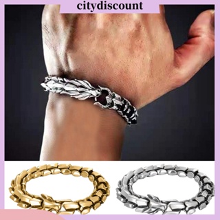 &lt;citydiscount&gt; สร้อยข้อมือ รูปหัวมังกร สไตล์พังก์ ฮิปฮอป เรโทร สําหรับผู้ชาย