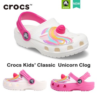 Crocs รองเท้าแตะ Crocs Fun Lab classic IAM รองเท้าชายหาด ลายยูนิคอร์น สําหรับเด็กผู้ชาย เด็กผู้หญิง #207073