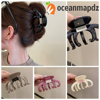 OCEANMAPDZ กิ๊บติดผมอะคริลิค รูปฟักทอง เรขาคณิต สีชมพู สีดํา แบบสร้างสรรค์ เครื่องประดับ สําหรับผู้หญิง