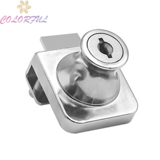 【COLORFUL】Cabinet Lock 5~8mm Anti-theft Cold Rolled Steel Free Punch Glass Single Double