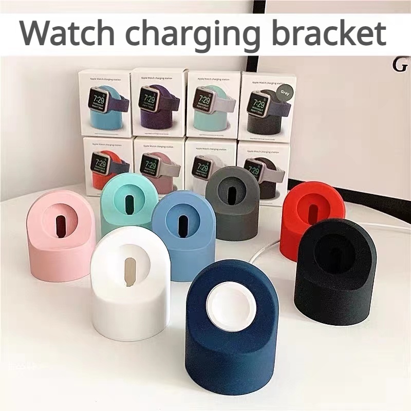 Charger Stand Mount ซิลิโคน Dock สําหรับ Apple Watch Series 10/9/8/7/6/SE/5/4/3/2/1 สําหรับ iWatch 46 มม./42 มม./41 มม./45 มม./44 มม./40 มม./38 มม./49 มม.สายชาร์จ