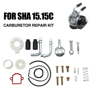 For DELLORT SHA 15.15 Carburetor Repair Kit With Top Cover Gasket Float Idle Main Jet Manifold Sleeve Spring