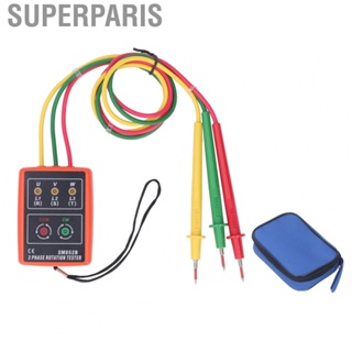 Superparis Phase Rotation Meter 20Hz-400Hz Frequency Range  Free 3 Sequence Tester with  Clips for Detecting Voltage