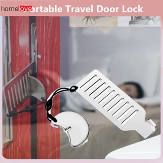 Anti-theft Lock ล็อคประตูเดินทางแบบพกพา Stainless Steel Punch-free Door Locks Door Blocker For House Apartment Travel homelove