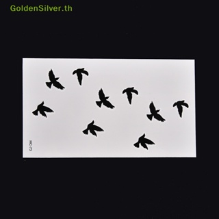 Goldensilver สติกเกอร์รอยสักชั่วคราว ลายนกนางแอ่น กันน้ํา ลอกออกได้ ขนาดใหญ่