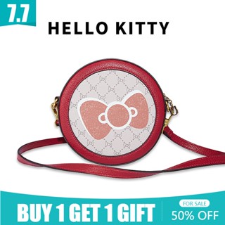 【Authorized】กระเป๋าใส่เค้ก ทรงกลม ลาย HELLO KITTY สําหรับผู้หญิง Kt21038-10