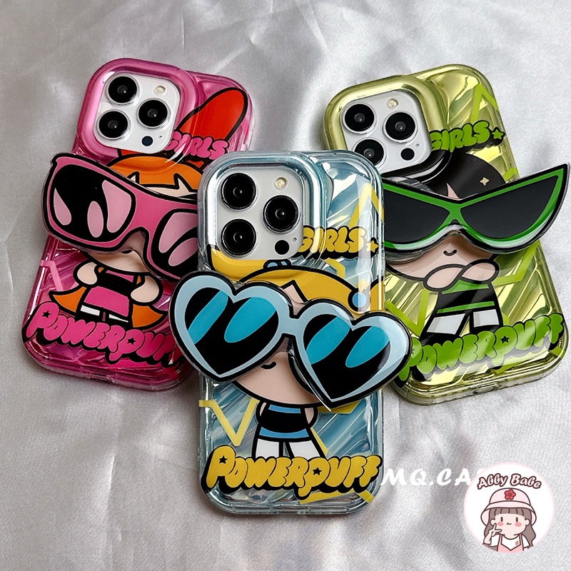 ซื้อ เคสโทรศัพท์มือถือ TPU นิ่ม ปิดด้านหลัง ลายการ์ตูนพาวเวอร์พัฟฟ์เกิร์ลน่ารัก กันฝุ่น แวววาว พร้อมช่องใส่บัตร สําหรับ IPhone 14 Pro Max 12 11 Pro Max X XS XR 7Plus