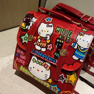 กระเป๋าเป้สะพายหลัง ขนาดเล็ก ลายการ์ตูน Hello Kitty น่ารัก สําหรับนักเรียน 2023