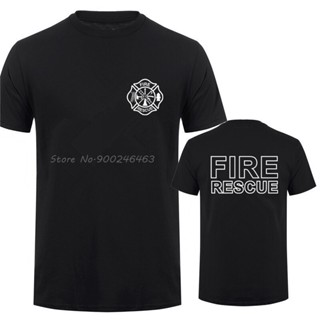 เสื้อยืด พิมพ์ลาย Fire Rescue Firefighter สไตล์ฮาราจูกุ สตรีท สําหรับผู้ชาย