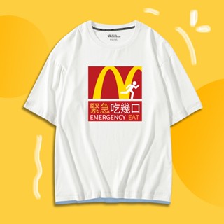 เสื้อยืดแขนสั้น ผ้าฝ้ายแท้ พิมพ์ลาย McDonalds Maimen สไตล์วินเทจ อเมริกัน ขนาดใหญ่ สําหรับผู้ชาย