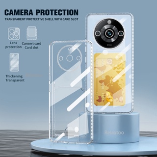 Realme11 Wallet Card Slots Transparent Casing For Realme 11 Pro Plus Pro+ 11Pro+ Realme11Pro+ 5G Clear Soft Phone Case Card Slot Shockproof Camera Lens Protect Back Cover