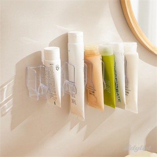 ღ ที่วางโฟมล้างหน้าแบบติดผนัง No Punching Multi-grid Toothpaste Storage Box Shelf Tables Cosmetic Storage Rack Bathroom Storage Shelf