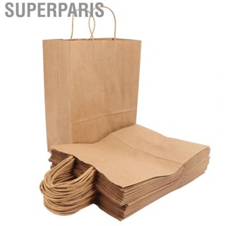 Superparis 50PCS Kraft Paper Bags With Handle Reusable Tote Bag For Shopping  Packaging