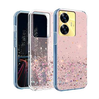 เคสโทรศัพท์ซิลิโคน TPU แบบนิ่ม ประดับเลื่อม และกลิตเตอร์ หรูหรา สําหรับ Realme C17 C15 C12 C11 C3 2020 2021