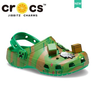 รองเท้า crocs เด็ก MINECRAFT ELEVATED CLOG แท้ รองเท้าเด็ก แบบไขว้ ยกสูง เหมาะกับการเดินทาง รองเท้าไปทะเล|207657