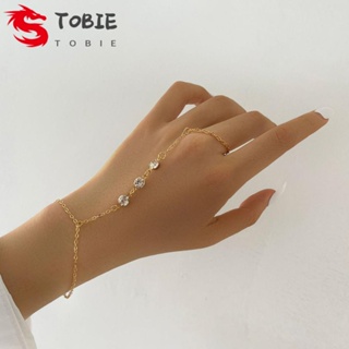 TOBIE สร้อยข้อมือ แหวนนิ้วมือ ปรับได้ จี้รูปผีเสื้อ งู เครื่องประดับ ของขวัญ สําหรับผู้หญิง