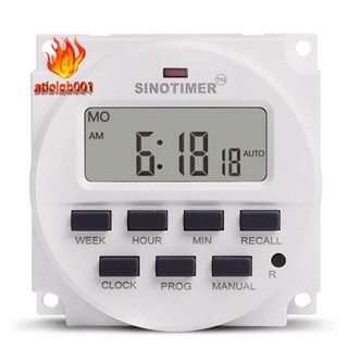 Sinotimer Tm618N-2 สวิตช์ตั้งเวลาดิจิทัล Lcd 220V Ac 7 วัน พร้อมรีเลย์ และฟังก์ชั่นนับถอยหลัง 1 ชิ้น