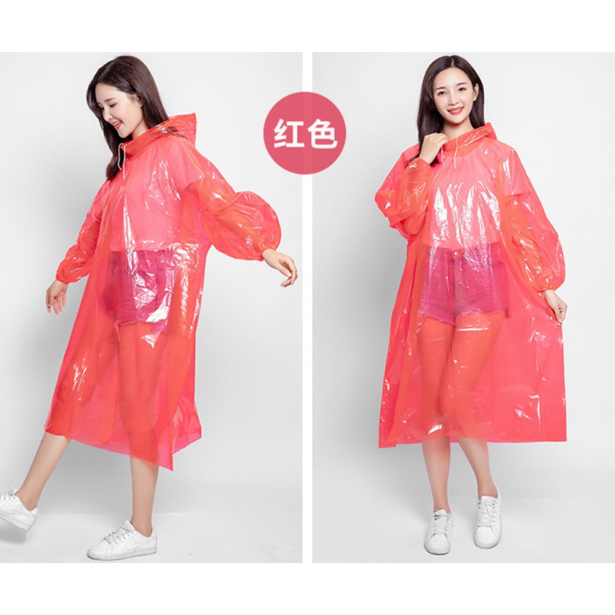 เสื้อกันฝน คละสี ฟรีไซส์  แบบบาง ราคาถูก ​ ชุดกันฝน​ ชุดกันฝนผู้ใหญ่​ เด็กโตใส่ได้ พกพาไซส์ใหญ่
