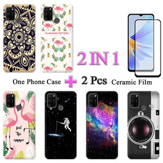 2 IN 1 Honor 9A เคสแฟชั่น พิมพ์ลาย พร้อมหน้าจอเซรามิค สองชิ้น