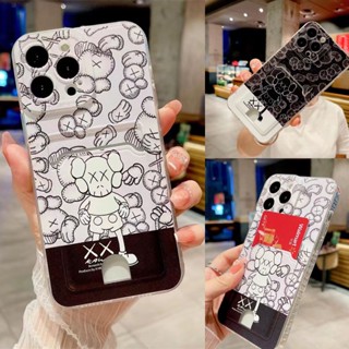 For iPhone 14 13 12 11 Pro Max 14Plus 13 12 mini 14 8 7 SE 6 6S Plus X XS XR XSMax Phone Case Chaopai Sesame Street Card Bag TPU Soft Cover