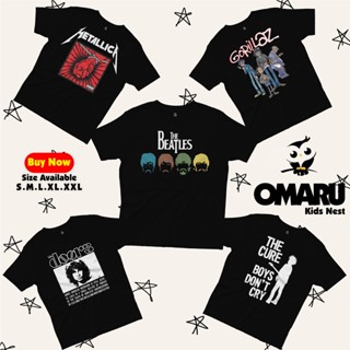 ร้อน a Omaru Baju Kaos Band Anak 2-8 ปี ผ้าฝ้ายเมทัลลิก ลาย The Beatles The Doors Gorillaz The Cure 30s สําหรับทุกเพศ