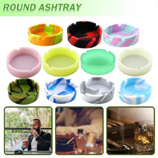 Portable Silicone Round Ashtray Heat Resistant Container Glow in the Dark