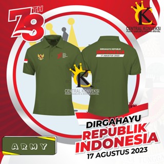 ใหม่ เสื้อยืดโปโล แขนสั้น พิมพ์ลายครบรอบ 78 ปี Yu Of The Republic Of Indonesia 78 ปี 57 ปี