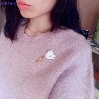 [cxSTBEAU] ดอกไม้ ดอกทิวลิป เคลือบ เข็มกลัด Pin ปกเสื้อ ผ้าพันคอ เครื่องประดับตกแต่งเสื้อผ้า MME