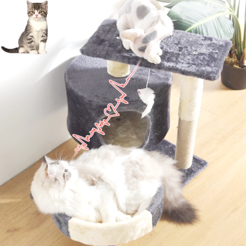  พร้อมส่ง  ที่ลับเล็บแมว เตียงแมว ของเล่นแมว คอนโดแมวคอนโดแมว ที่นอนแมว เสาลับเล็บแมวได้ สูง 55cm