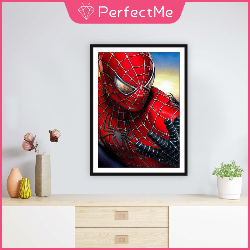 ชุดงานจิตรกรรมเม็ดบีด ทรงเพชร อะคริลิค รูปสไปเดอร์แมน 5D ขนาด 30x40 ซม. สําหรับตกแต่งบ้าน 卡通 5244 - รูปที่ 2
