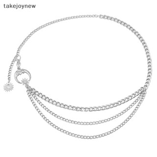 [takejoynew] เข็มขัดโซ่คาดเอว ลายดวงจันทร์ ดาว สีทอง สีเงิน 1 ชิ้น สําหรับผู้หญิง KLB