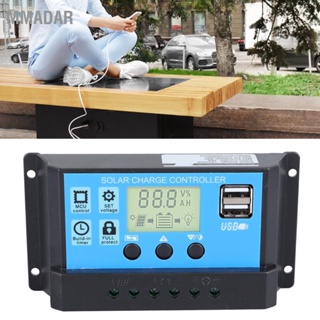 MMADAR เครื่องควบคุมการประจุพลังงานแสงอาทิตย์ 12V 24V 30A PWM Discharge Regulator จอแสดงผล LCD เอาต์พุต USB คู่