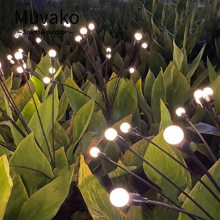 Muvako หลอดไฟ LED 10 ดวง พลังงานแสงอาทิตย์ 25 นิ้ว กันน้ํา สีขาวอบอุ่น สําหรับตกแต่งสวน ทางเดิน กลางแจ้ง 2 ชิ้น