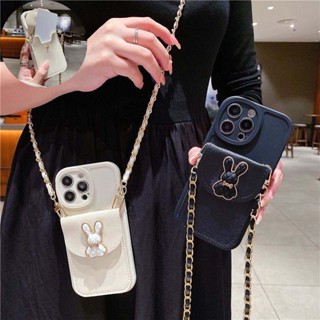 OPPO Realme C30 C33 C55 C53 5 5i 6i 7i 8 8i C11 C12 C15 C20 C21 C21Y V5 V13 9i C35 9Pro 9Pro+ 7 7Pro 5Pro 6 6Pro 10 Phone Case Cute Rabbit Card Bag TPU Soft Cover