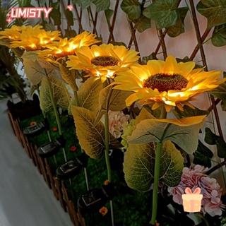 Umisty โคมไฟ LED รูปดอกทานตะวัน พลังงานแสงอาทิตย์ กันน้ํา 1/3 สําหรับติดตกแต่งสวน กลางแจ้ง