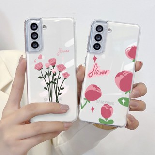 เคสโทรศัพท์มือถือแบบนิ่ม ใส ลายดอกทิวลิป สําหรับ Samsung A54 A24 A23 A14 A34 A04 A04E A53 A13 A04s A52s A33 M23 M53 A73 A12 M12 A22 M22 A50 A32 A50s A30s A51 A52 A72 5G