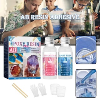 Epoxy Resin Crystal Clear Kit with Resin Hardener Measuring Cups for Art Crafts