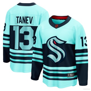 Qy NHL Seattle Kraken Jersey Tanev Teal เสื้อยืด แขนยาว พลัสไซซ์