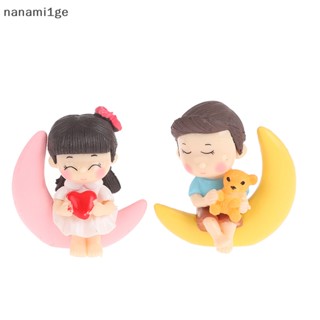 ใหม่ ฟิกเกอร์คู่รัก พระจันทร์ โรแมนติก Diy สําหรับตกแต่งบ้าน โต๊ะ 1 คู่ [nanami1ge]