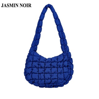 Jasmin NOIR กระเป๋าถือ กระเป๋าสะพายไหล่ ผ้าไนล่อน ลายสก๊อต สําหรับผู้หญิง