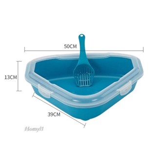[Homyl1] ถาดทราย ทรงสามเหลี่ยม ทนทาน สําหรับแมว