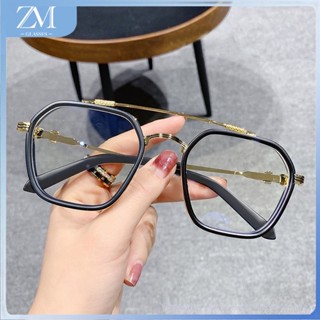 【ZM Glasses】ใหม่ แว่นตาสายตาสั้น ป้องกันแสงสีฟ้า กรอบแว่นคู่ แนวเรโทร แฟชั่น เกาหลี กรอบโลหะ -0°-600° (เฉพาะจุด) 069