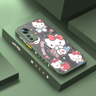 เคสโทรศัพท์มือถือแบบแข็ง ใส บาง กันกระแทก ลายการ์ตูนเฮลโลคิตตี มีลายด้านข้าง สําหรับ Xiaomi 12 Pro 5G 12 Lite