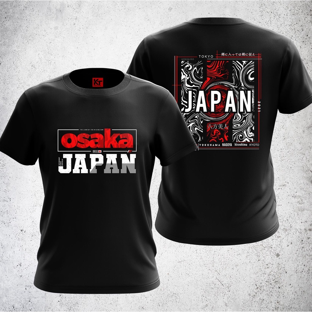 เสื้อยืดแขนสั้น พิมพ์ลาย osaka สไตล์ญี่ปุ่น สําหรับผู้ชาย และผู้หญิง